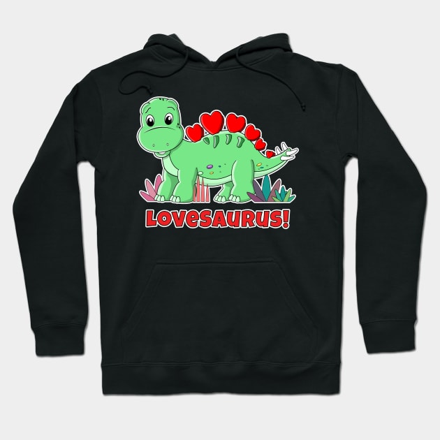 Cute Cartoon Baby Dinosaur Stegosaurus - Lovesaurus Hoodie by brodyquixote